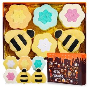 Body and earth bath bomb set (6): Honey, Rose and Lily scents NIB